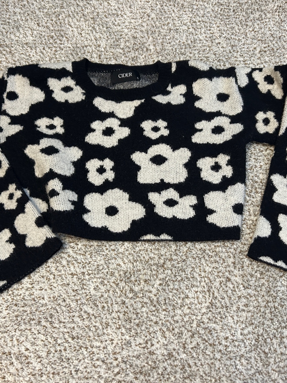 Cider Floral Cropped Sweater
